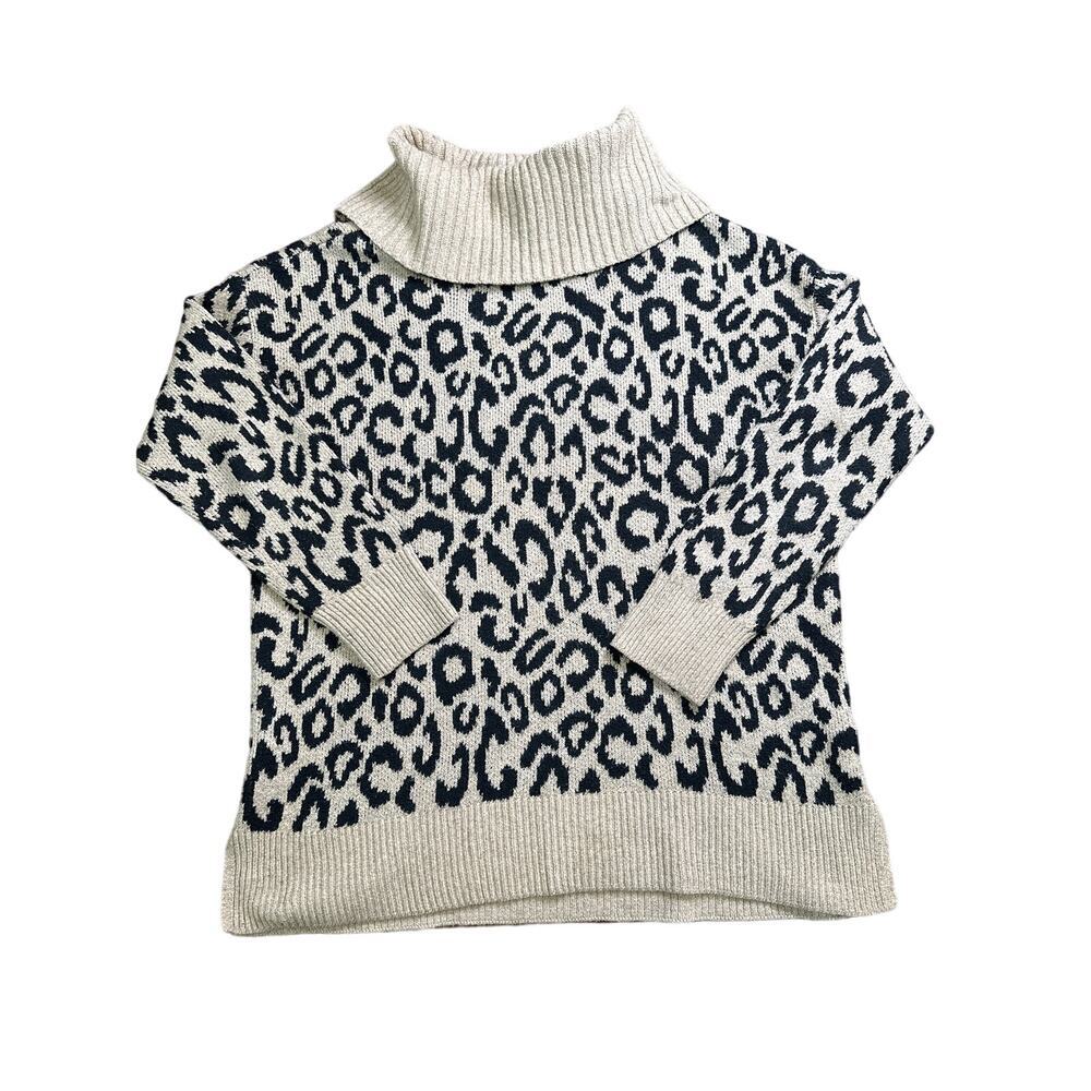 Rachel Zoe Black and Cream Animal Print Sweater